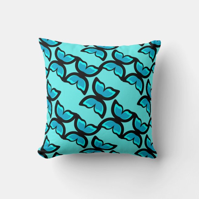 Blue Butterfly Pattern Cushion (Front)