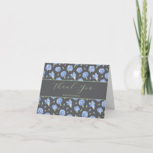 Blue Butterfly Pea Floral Folded Thank You Card