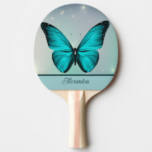 Blue Butterfly Personalised Ping Pong Paddle