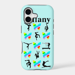 BLUE BUTTERFLY PERSONALIZED GYMNASTICS IPHONE CASE
