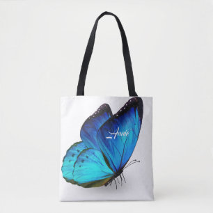 Blue Butterfly Personalized Tote Bag