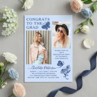 Blue Butterfly Photo Graduation Party