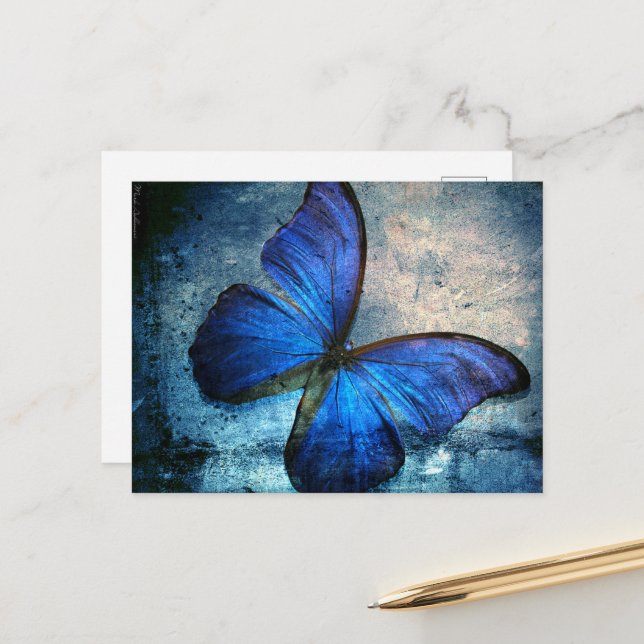 Blue butterfly Postcard (Front/Back In Situ)