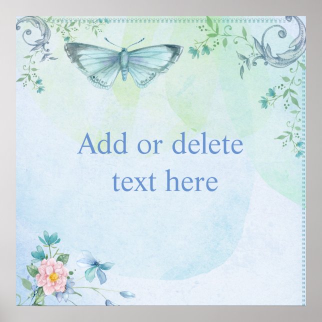 Blue Butterfly Poster (Front)