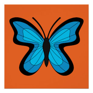 Blue Butterfly Poster