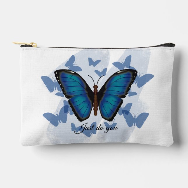 Blue Butterfly - Print Cut Small Accessories Pouch (Front)