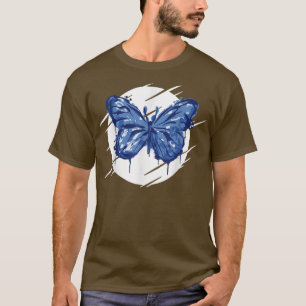 Blue Butterfly Print T-Shirt