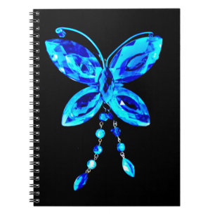Blue Butterfly Prism Spiral Notebook