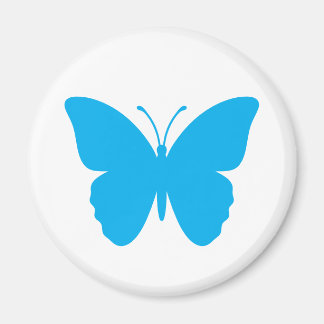 Blue Butterfly Round Magnet