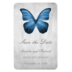 Blue Butterfly Save the Date Magnet