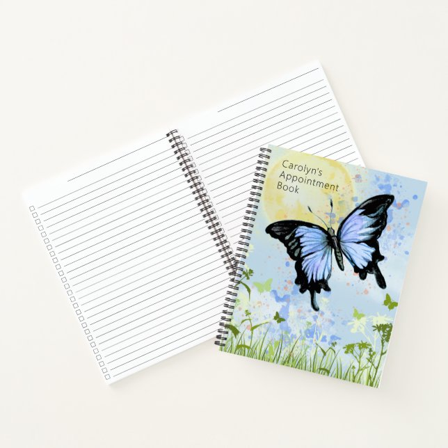 Blue Butterfly Spiral Notebook (Inside)
