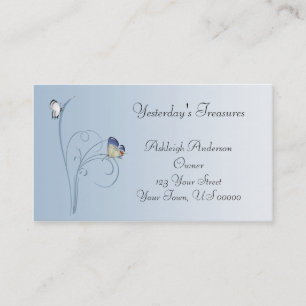Blue Butterfly Swirls Business Card