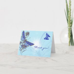 Blue Butterfly Thank You Card