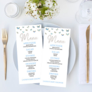 Blue Butterfly Themed Baby Shower Food Menu