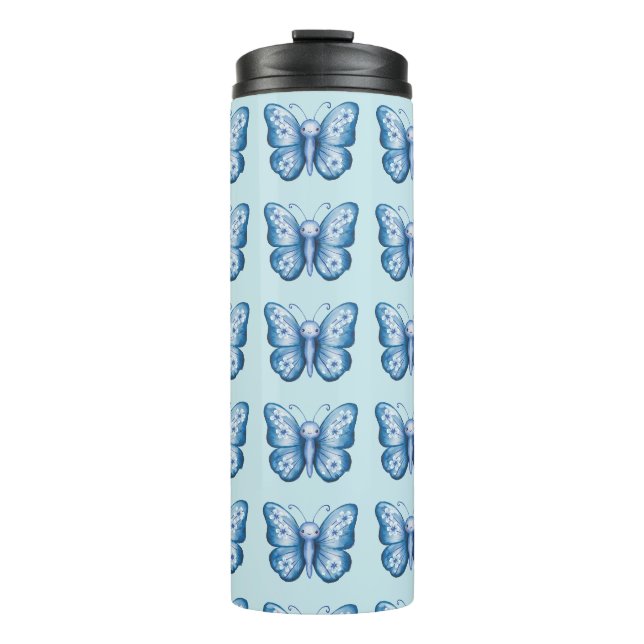Blue Butterfly Thermal Tumbler (Front)