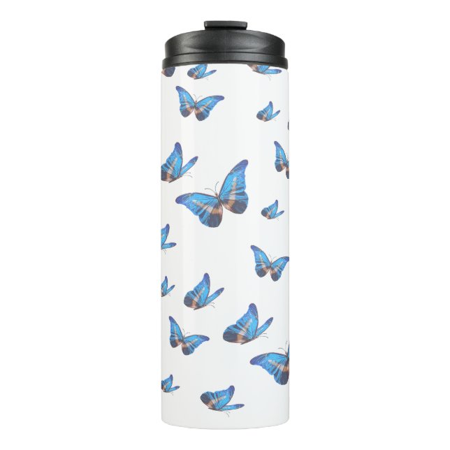 Blue Butterfly Thermal Tumbler (Front)