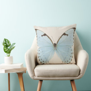 Blue Butterfly Throw Pillow