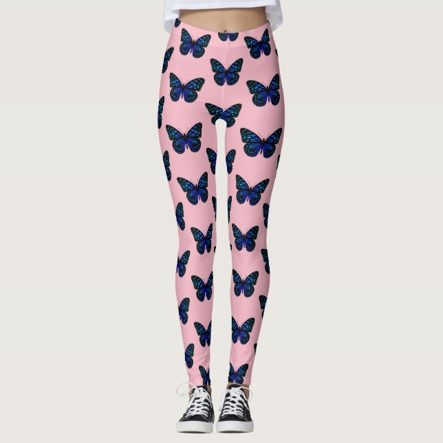 blue butterfly Thunder_Cove Leggings (Front)