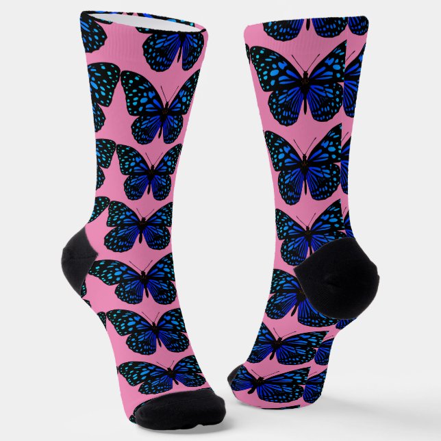 Blue butterfly Thunder_Cove Socks (Angled)