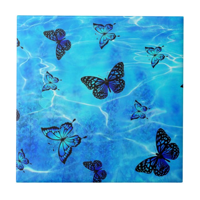 Blue Butterfly Tile (Front)