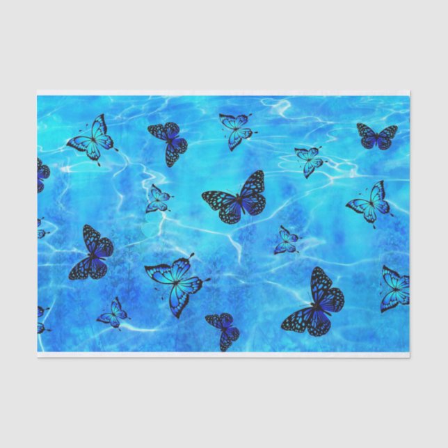 Blue Butterfly Tissue Paper (Front)