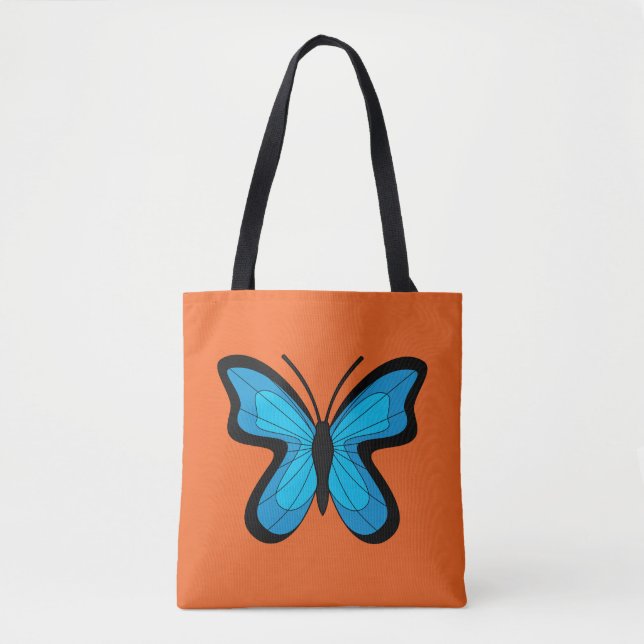 Blue Butterfly Tote Bag (Front)