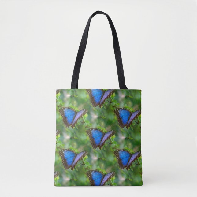 Blue Butterfly Tote Bag (Front)