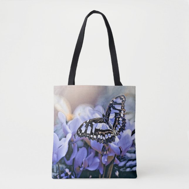 Blue Butterfly Tote Bag (Front)
