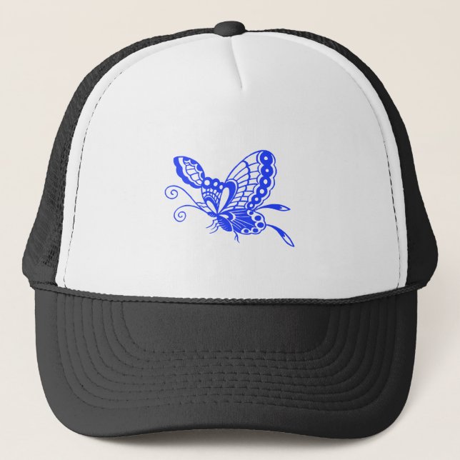 Blue Butterfly Trucker Hat (Front)