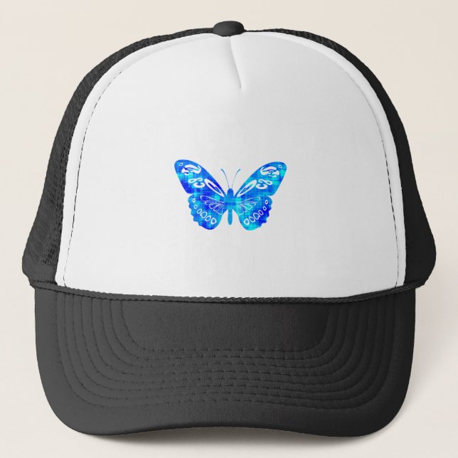 Blue Butterfly Trucker Hat (Front)