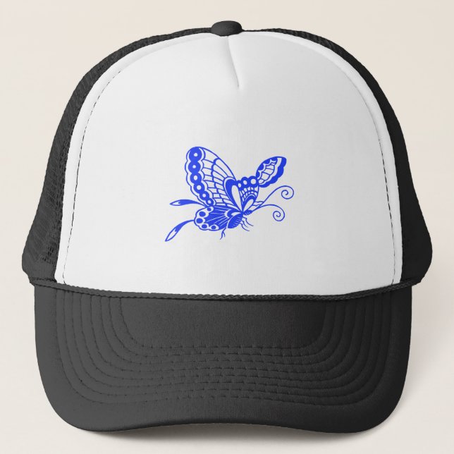 Blue Butterfly Trucker Hat (Front)