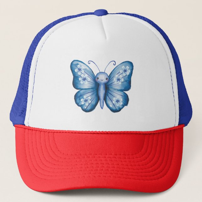 Blue Butterfly Trucker Hat (Front)