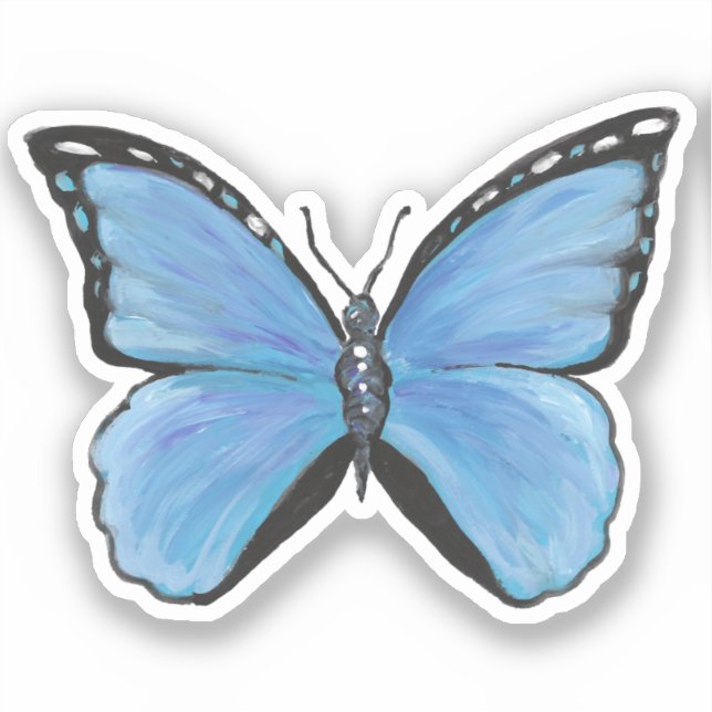 Blue Butterfly Vinyl Sticker (Front)