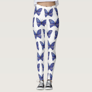 Blue Butterfly Watercolor Custom Leggings