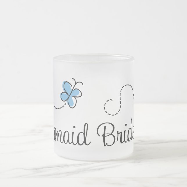 Blue Butterfly Wedding Bridesmaid Mug (Center)
