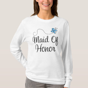 Blue Butterfly Wedding Maid Of Honour Tee Shirt