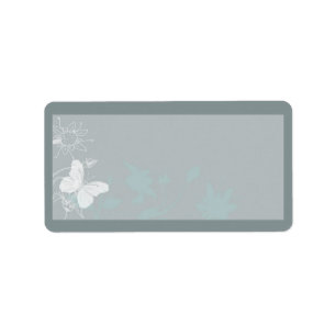 Blue Butterfly Wedding Mailing Address Label
