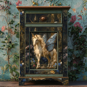 Blue Butterfly Winged Unicorn Decoupage  Tissue Paper