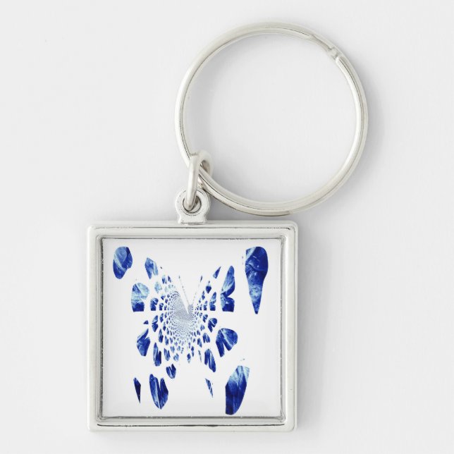 Blue Butterfly Wings Key Ring (Front)