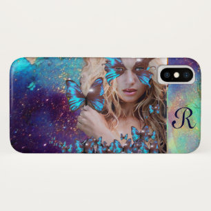 BLUE BUTTERFLY WITH GREEN GOLD SPARKLES Case-Mate iPhone CASE