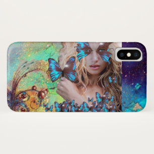 BLUE BUTTERFLY WITH GREEN GOLD SPARKLES Case-Mate iPhone CASE