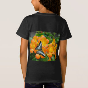 Blue butterfly with Tropical Rhododendron T-Shirt