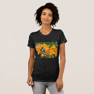 Blue butterfly with Tropical Rhododendron T-Shirt