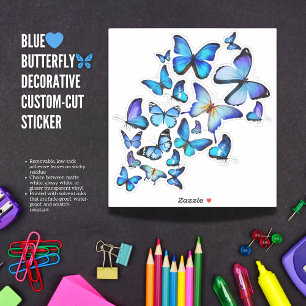 Blue💙 Butterfly🦋Decorative Custom-Cut Sticker