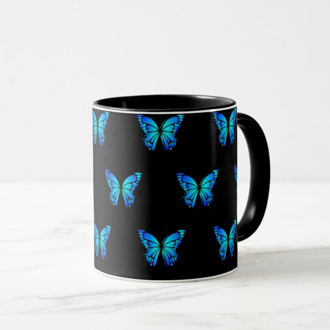 Blue Butterflys by storeman Mug (Front Right)
