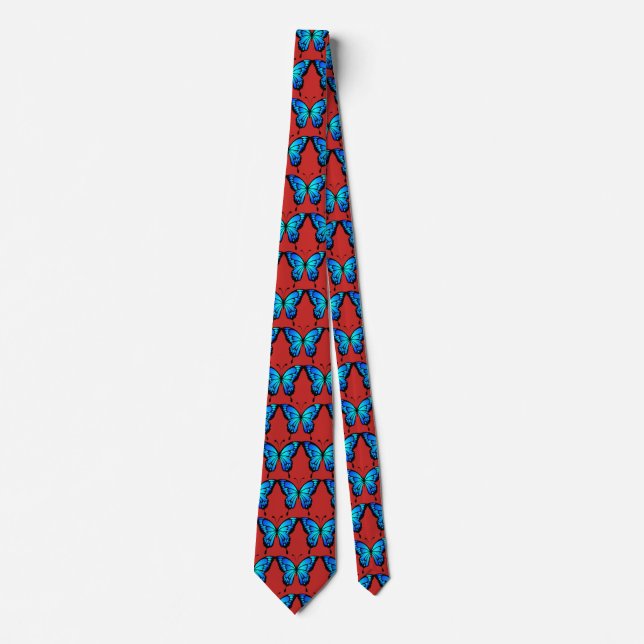Blue Butterflys by storeman. Tie (Front)