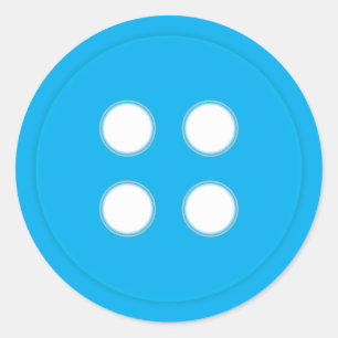 Blue Button Classic Round Sticker