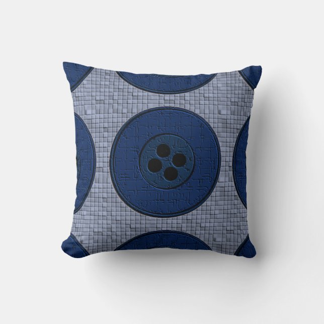 Blue Buttons Cushion (Front)