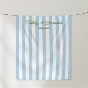 Blue Cabana Stripe Personalised Wedding Tapestry