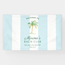 Blue Cabana Stripes Palm Beach Bach Club Welcome